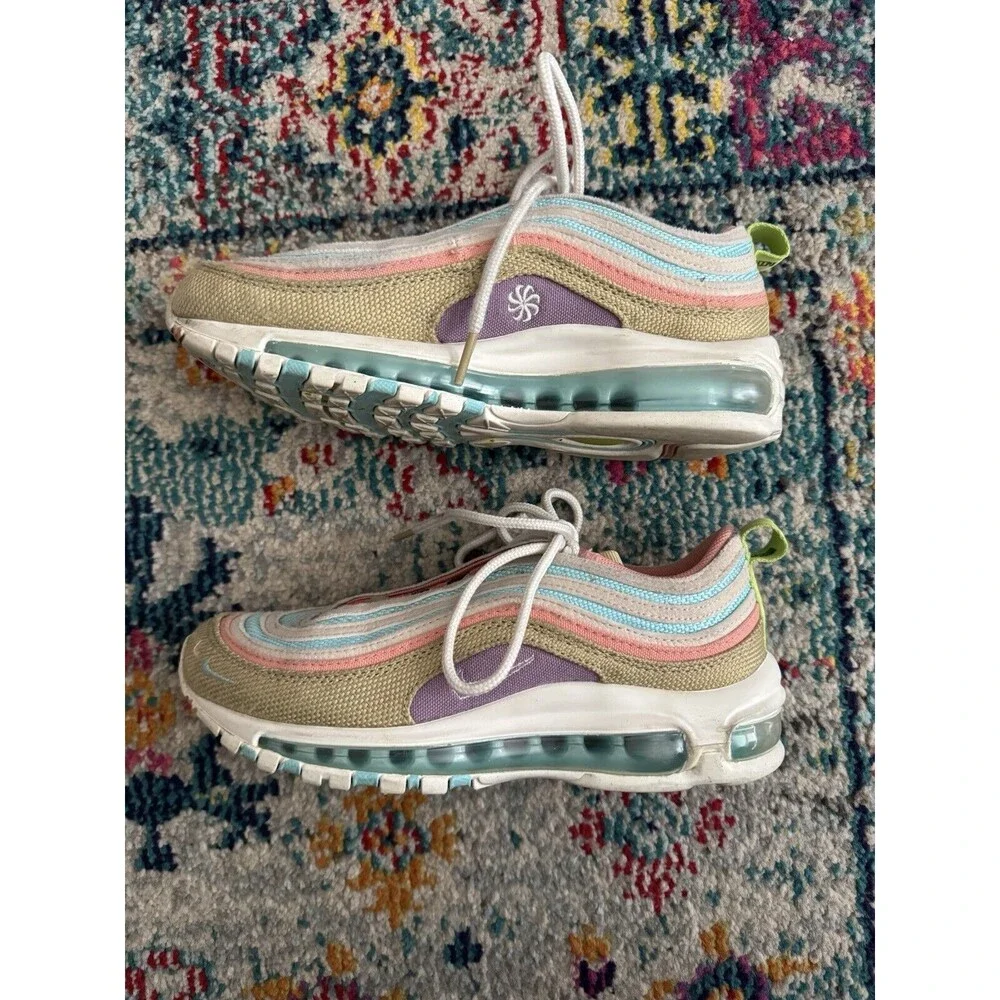 Nike Air Max 97 SE GS Sun Club Copa Sail Wheat Grass DQ4126-400‎ 5Y 6.5 Women